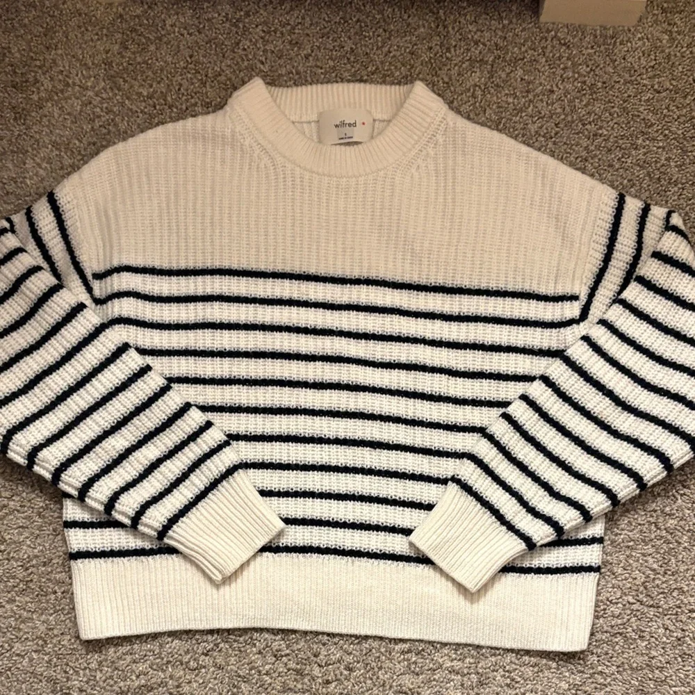 Aritzia Cream and Black Striped Sweater - Picture 2 of 8
